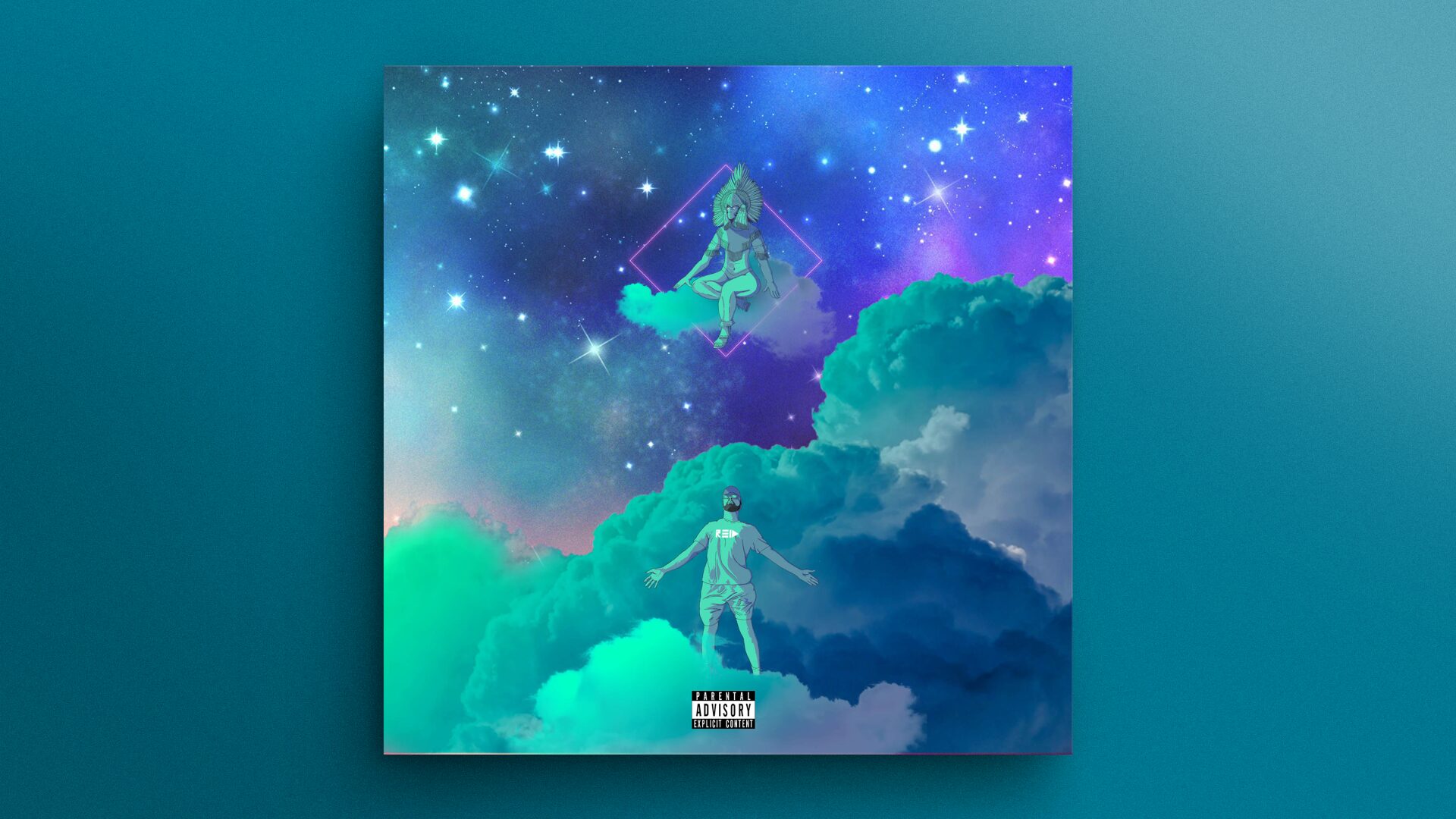 Conceptual Album Artwork for El Cantante depicting a dreamy, vibrant landscape illustration.